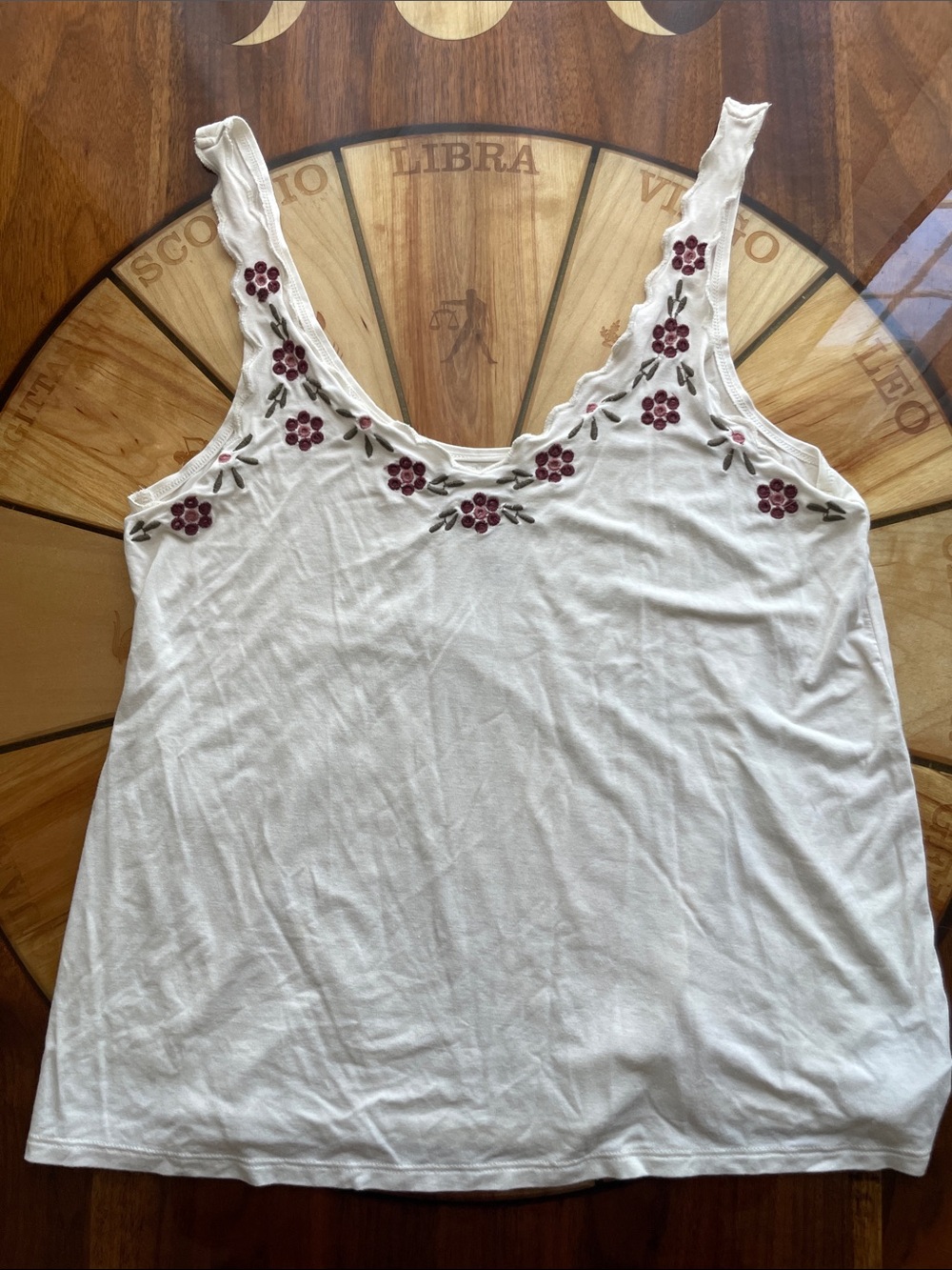 Floral Embroidery Tank Made in India